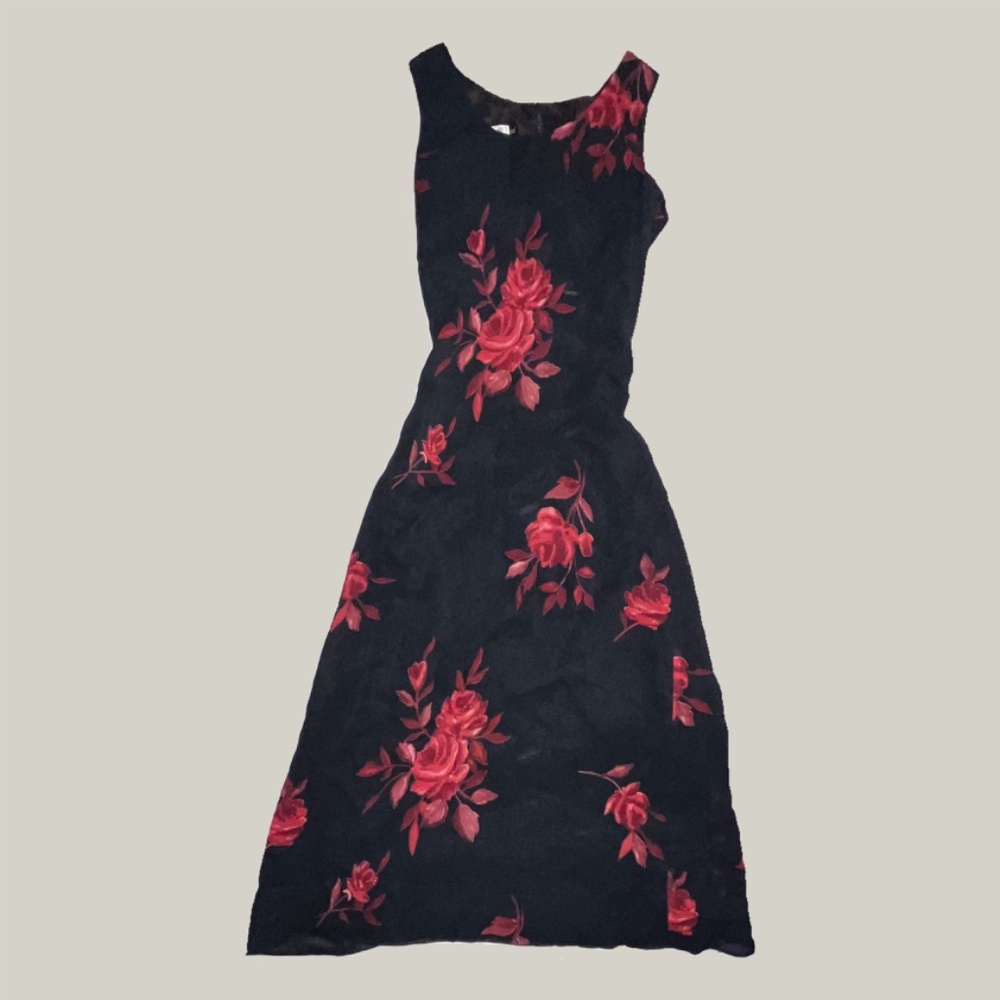 Black and Red Floral Dress